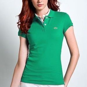 Green Lacoste Ladies Polo - Slim Fit Size 34/4